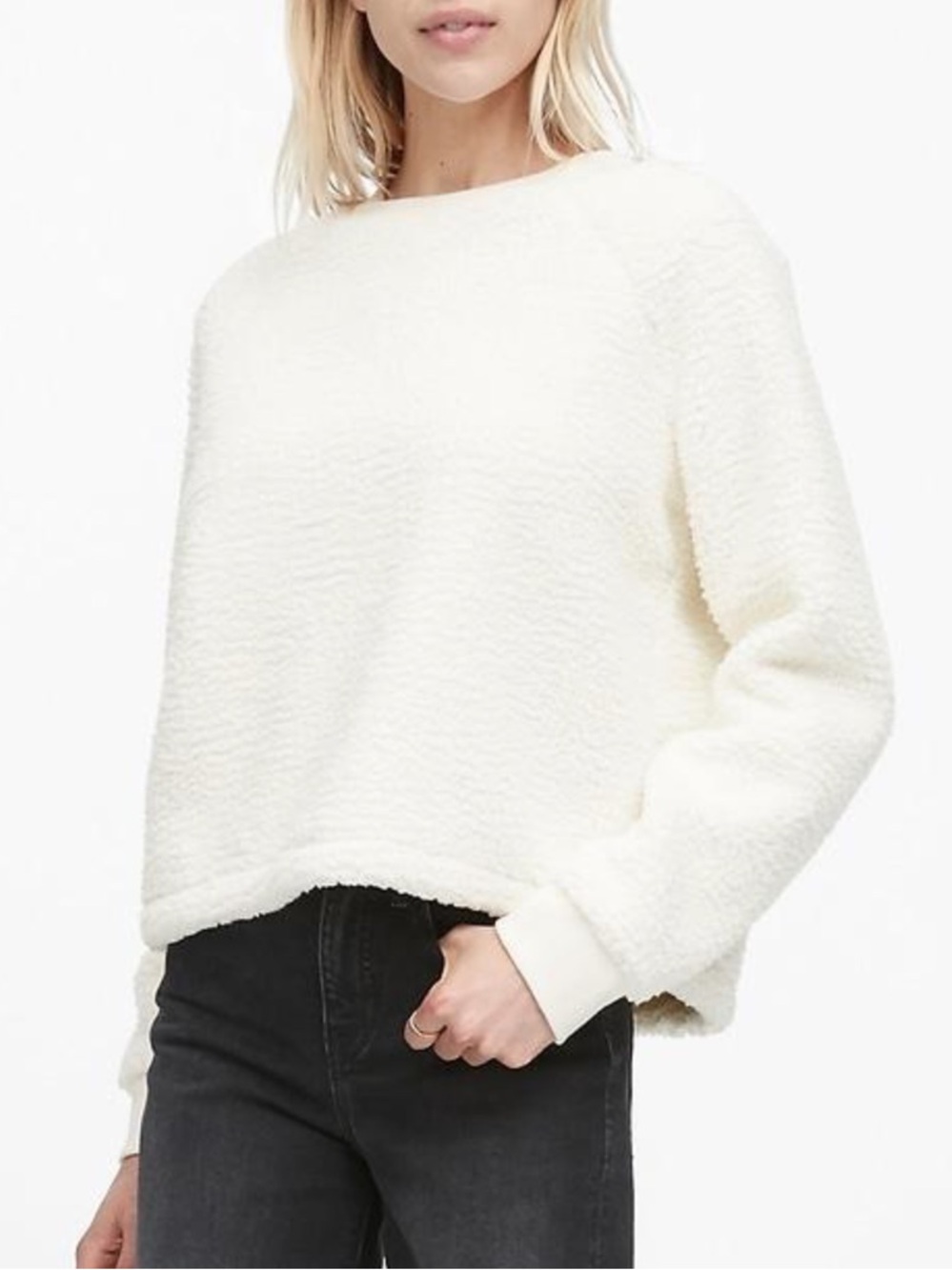 Banana Republic Sherpa Fleece Crewneck Sweatshirt